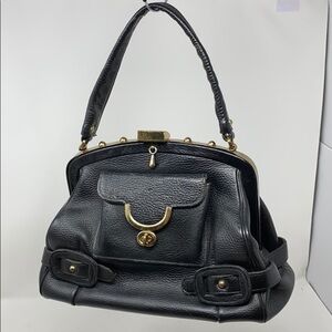Vintage by Continental Black Leather Hand Bag